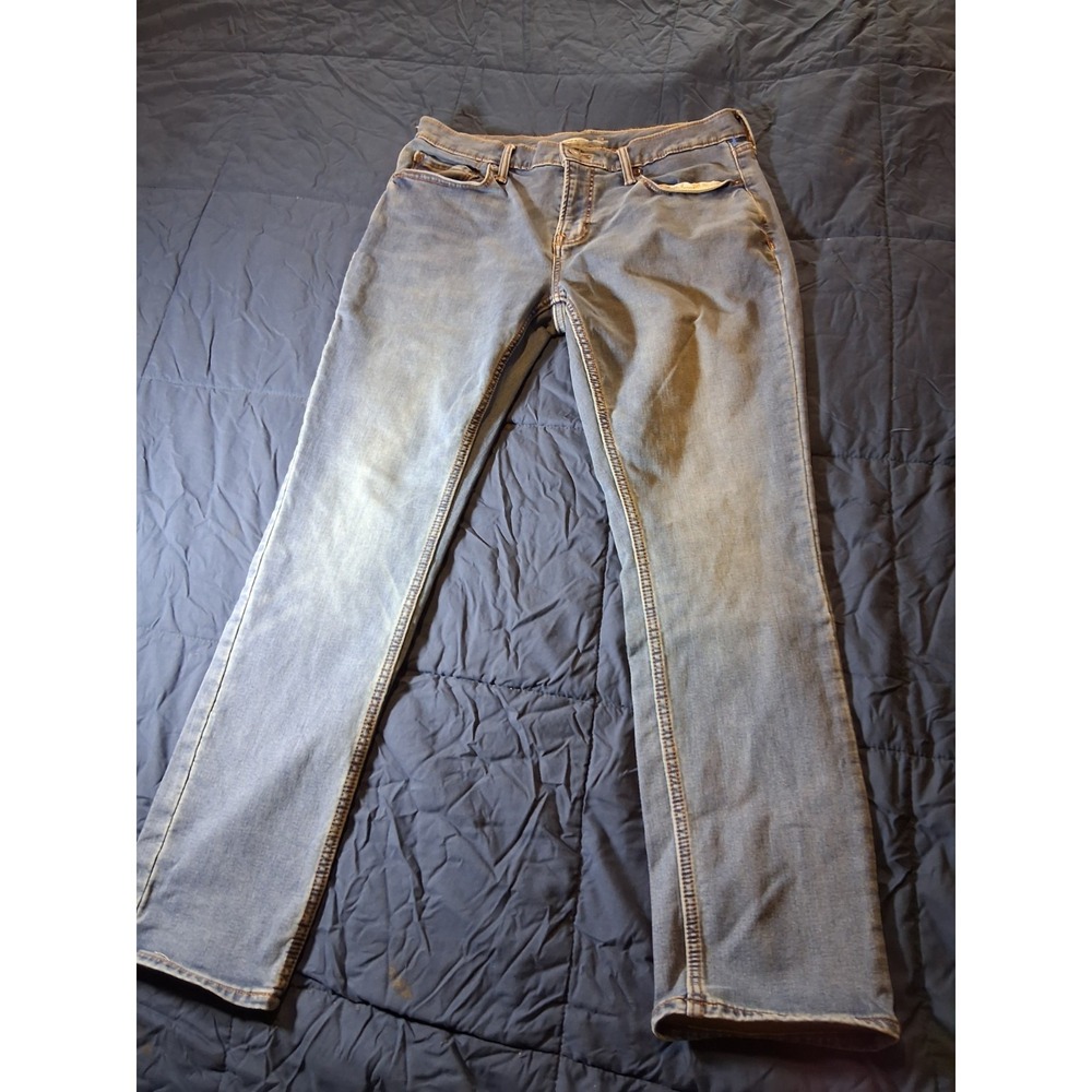 Old Navy Built In Flex Jeans Men 34x30 Blue Straight Slim Workwear Faded Stretch